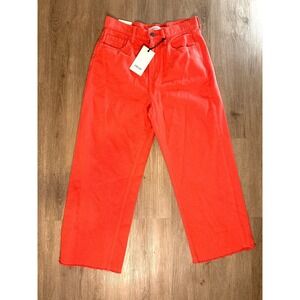Cello Coral Crop Pants‎ Women's Size 7 NWT High Rise Straight Leg Raw Hem Jeans